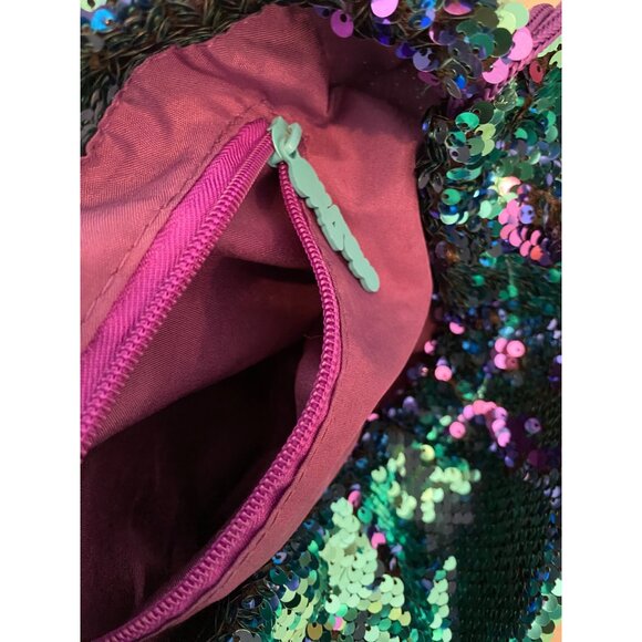 Mermaid Tail Blue Green Sequin Bag Drawstring Backpack Design GirlZone - Picture 5 of 8